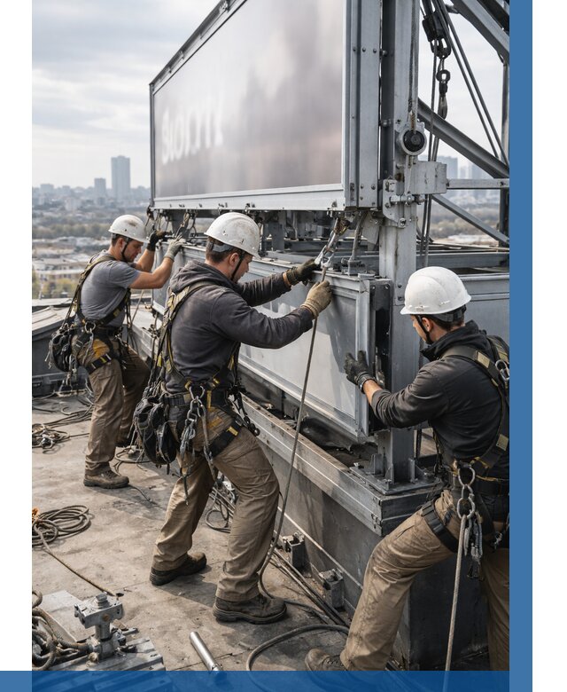 Монтаж крышной рекламной конструкции в Луге от 61860 р.|ВЫСОТНИК-Лга