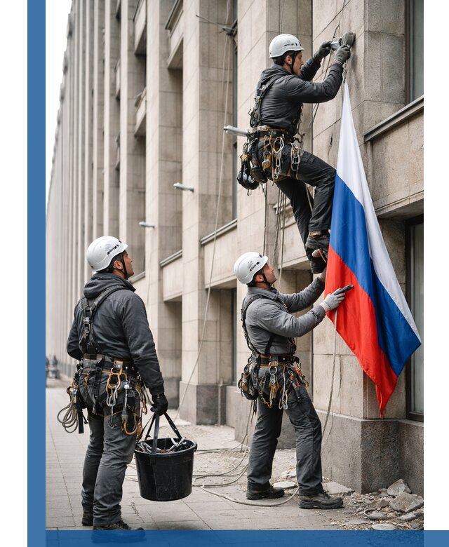 Профессиональная установка флагов на фасаде в Луге