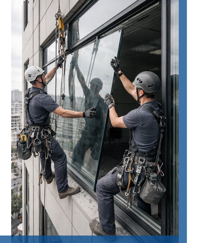 Замена стеклопакетов на высоте в Луге от 5671 р. | ВЫСОТНИК-Лга