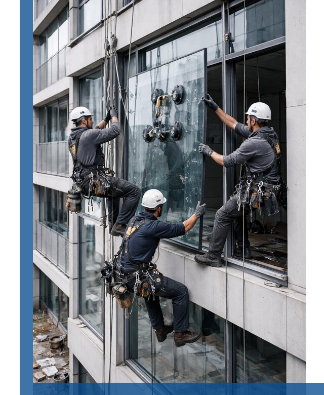 Фасадное остекление и монтаж витражей зданий в Луге под ключ