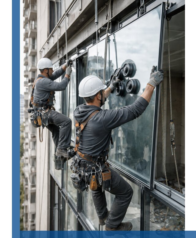 Витражное остекление фасадов и лоджий в Луге под ключ