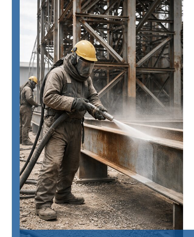 Пескоструйная очистка металлоконструкций в Луге промышленная