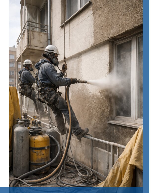 Пескоструйная очистка фасада в Луге от 670 р. | ВЫСОТНИК-Лга