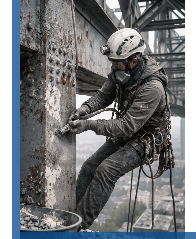 Удаление старой краски с металлических конструкций в Луге