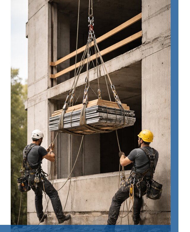 Подъем материала на этаж веревками в Луге от 1547 р. | ВЫСОТНИК-Лга