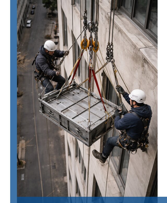 Спуск и подъем грузов по фасаду в Луге для зданий