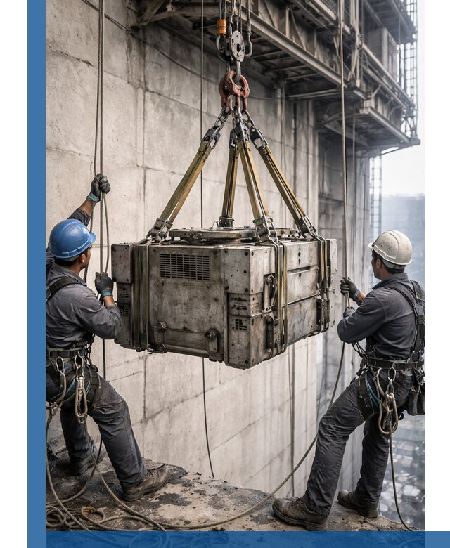 Такелажные работы на высоте, подъем и монтаж грузов в Луге