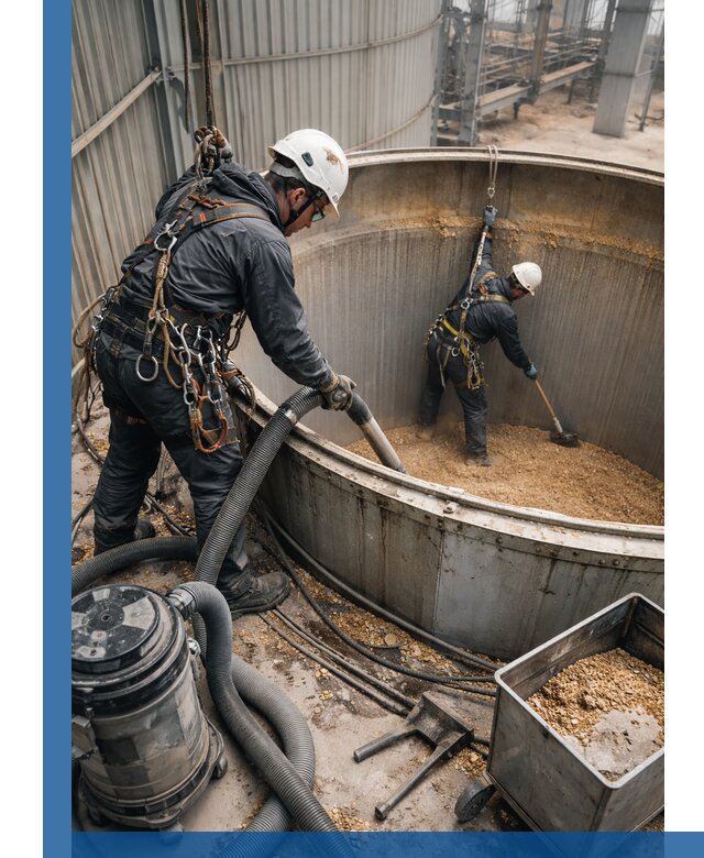 Профессиональная чистка зерновых бункеров в Луге с выездом