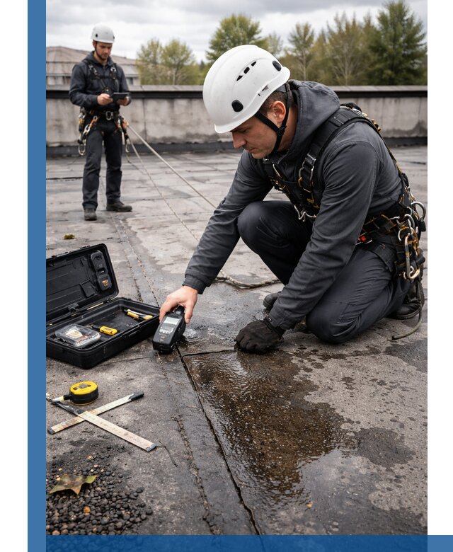 Обследование кровли на протечки и выявление дефектов в Луге