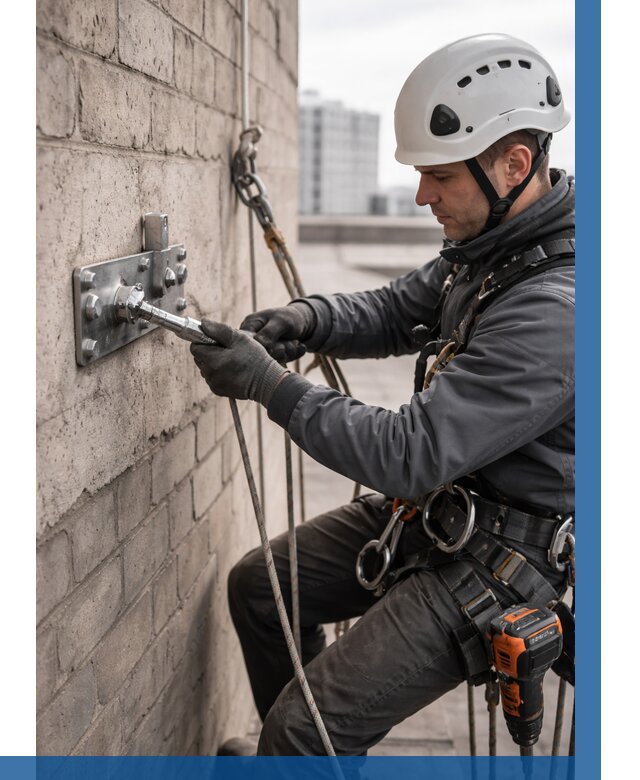 Установка анкерных точек в Луге от 3609 р. | ВЫСОТНИК-Лга