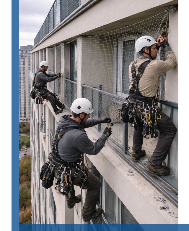 Профессиональный монтаж защитной сетки от птиц в Луге